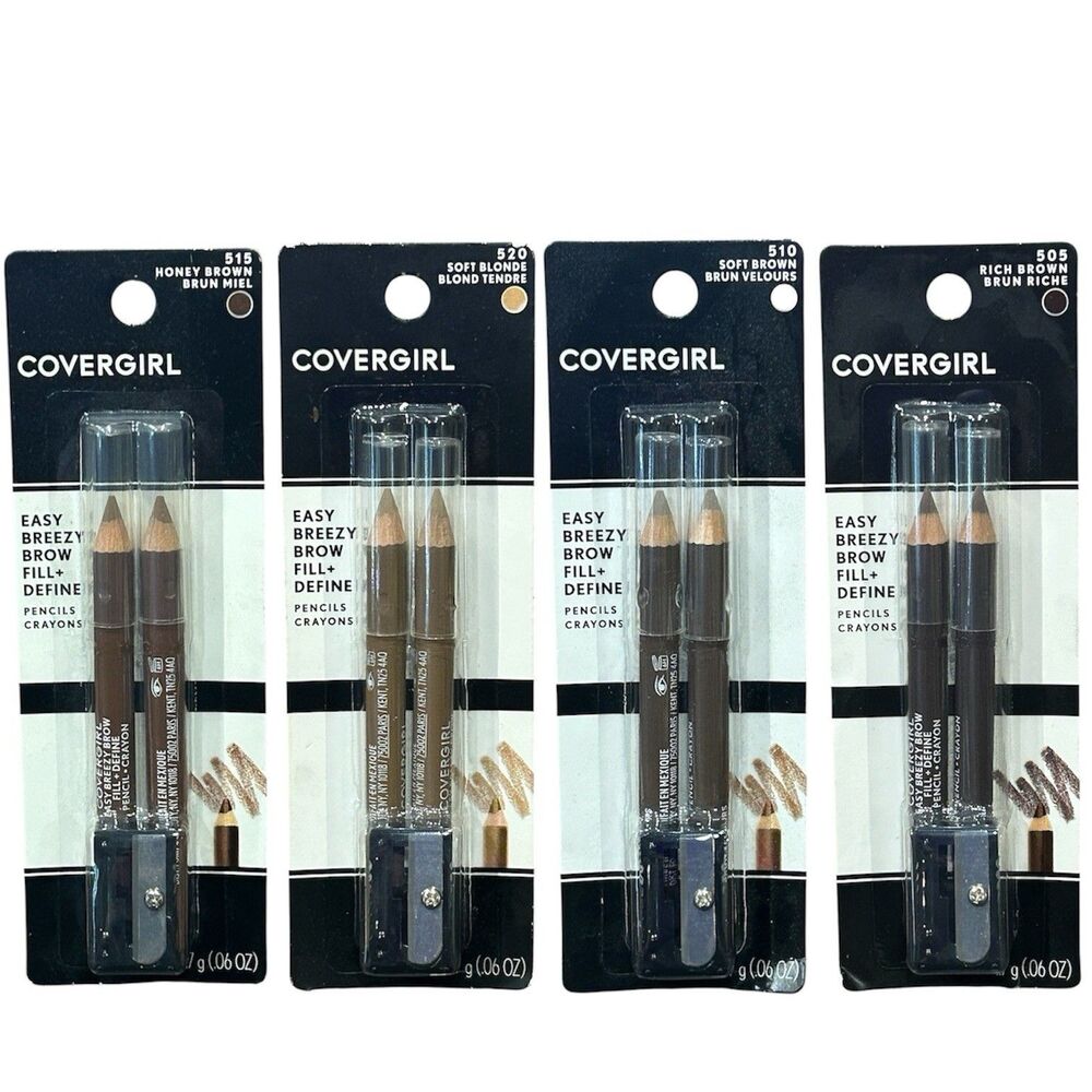 4x CoverGirl Easy Breezy Brow Fill Define Eye Pencils 505 510 515 520
